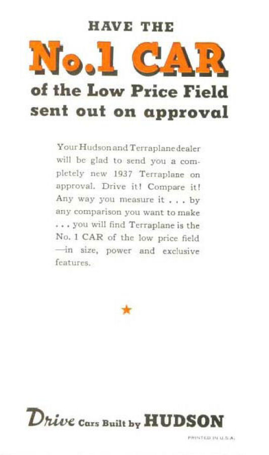 1937 Hudson Terraplane Number 1 Car Booklet Page 6